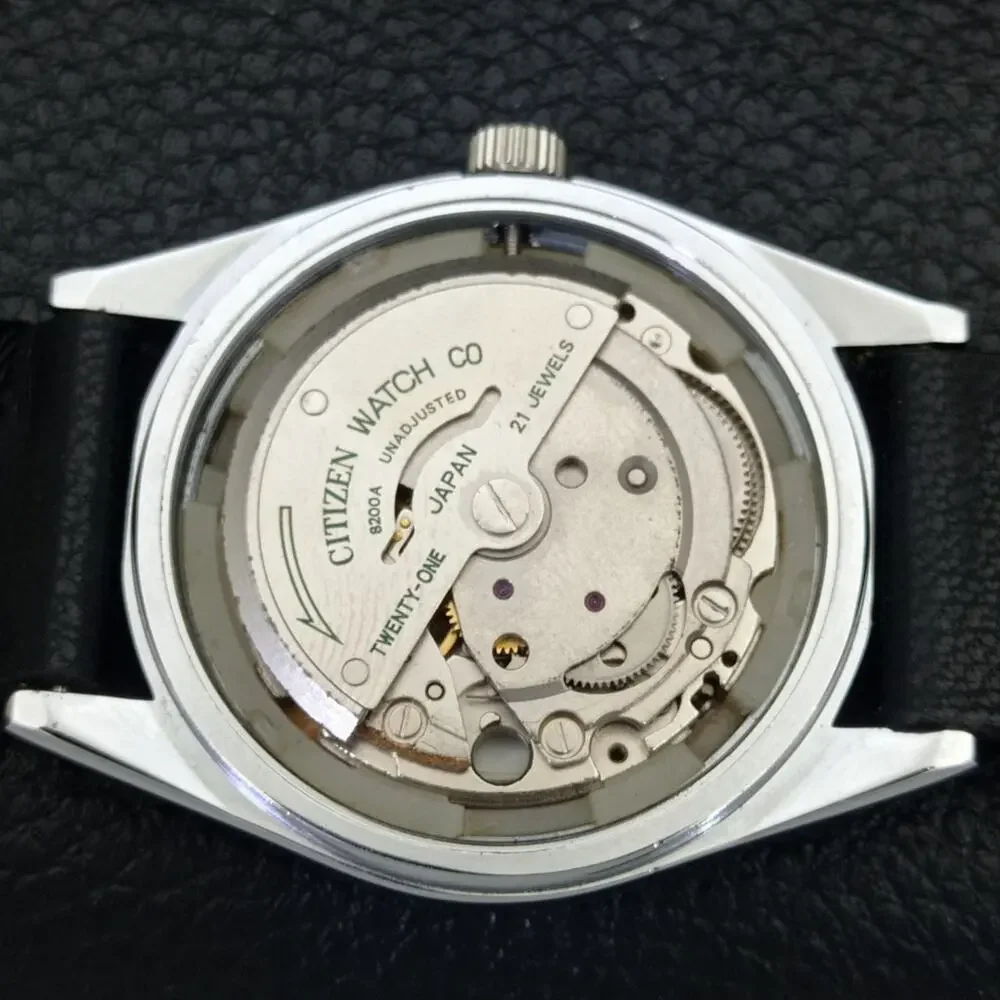 Vintage 1972 Arabic Citizen Automatic Mens Silver Watch W/daydate & Black accent
